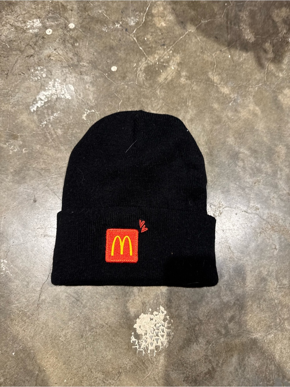 McDonald's Mariah Carey Beanie with Red Patch and Yellow Arches